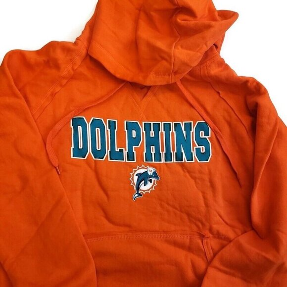 NFL Miami Dolphins Long Sleeve Pullover Womens Size M Hoodie Orange Team Apparel - Picture 1 of 6